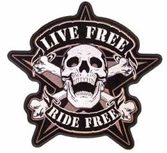 LIVE FREE SKULL BONES JUMBO PATCH (Sold by the piece)