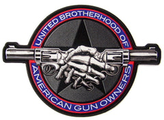 JUMBO UNITED BROTHERHOOD GUN SHAKE EMBROIDERED PATCH 11 INCH (Sold by the piece)