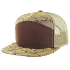 Kamel K707 HYBRID TRUCKER 7 Panel Flat Adjustable Snapback Mesh Trucker Cap
