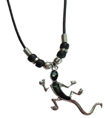 LIZARD PAUA SHELL ROPE NECKLACE (Sold by the piece or dozen) CLOSEOUT NOW 50 CENTS EA