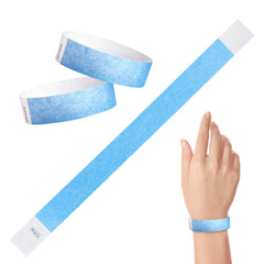 Tyvek Paper Wristbands - Light Blue 3/4" (100 PACK)
