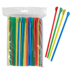 Snow Cone Spoon Straw Assortment (200 PACK)