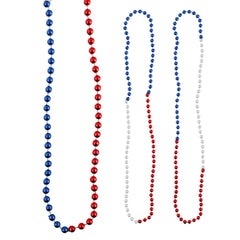 Beads - Segmented Patriotic Round 7mm Premium Grade A 33" (144 PACK)