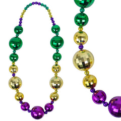 Beads - Jumbo 40-60mm Purple Green Gold Globes 36" (EACH)