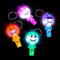 Light Up Smile Whistle Keychain Assortment 2" (DZ)