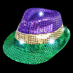 Mardi Gras Light Up Fedora (EACH)