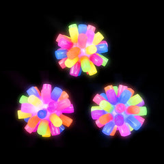 Light Up Rainbow Spiky Ball Assorted 3" (EACH)