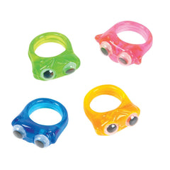 Child Size Lucite Ring With Moving Eyes Assortment (DZ)