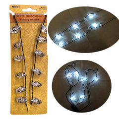 MINI SKULL LIGHT UP HALLOWEEN NECKLACE (sold by the piece or dozen)
