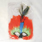 LARGE FEATHER MASK WITH PEACOCK FEATHER (Sold by the dozen) -*CLOSEOUT $1 EA