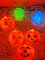 Halloween Dress up Pumpkin Lamp Skull Horror Atmosphere Luminous Toys Funny Candle Script Killing Haunted House Props