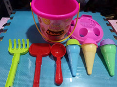 1607TA Monconser Beach Toys Beach Bucket Barbie Doll Bucket Ice Cream Bucket Playing with Water and Bathing Environmentally Friendly Thickened