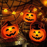 1707BA Halloween Kindergarten Handmade DIY Lantern Pumpkin Lamp Children's Homemade Decoration Satchel Luminous Candy Bag Lantern - WHOLESALE USA SUPPLY