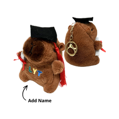 Capybara Graduation Bear Soft Toy Keychain (Name Printing)