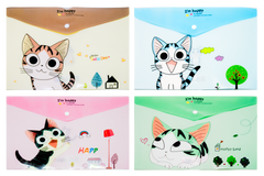 Cute Cartoon Cats Theme A4 PP Snap Button File (Pack of 12pcs)