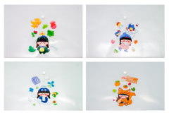 Cute Animal Dressing Theme A4 PP Snap Button File (Pack of 12pcs)