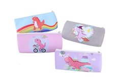 Whimsical Dinosaur PU Pencil Case