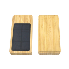5000 MAH Solar-Powered Bamboo Power Bank (Deliver in 4-6 weeks)