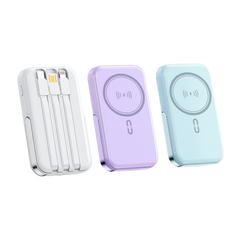Magnetic Wireless Power Bank w/ Built-in Cable Fast Charge 10,000 Mah (Deliver In 4-6 weeks)