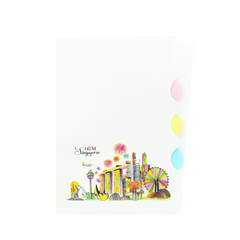 Singapore Theme 4 Compartment L-Folder