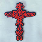 KNOTTED CROSS 4 INCH PATCH (Sold by the piece or dozen ) -* CLOSEOUT AS LOW AS 75 CENTS EA