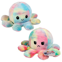 Plush Reversible Tie Dye Octopus 8.75" (EACH)