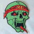 HD GREEN SKULL 4 INCH PATCH (Sold by the piece OR dozen ) *- CLOSEOUT AS LOW AS $1 EA