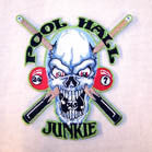 POOL HALL JUNKIE 4 INCH PATCH (Sold by the piece or dozen ) -* CLOSEOUT AS LOW AS $1 EA
