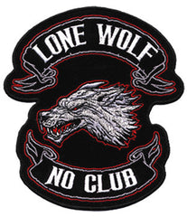 LONE WOLF NO CLUB PATCH (Sold by the piece)