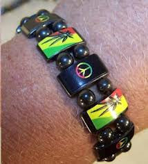 MAGNETIC HEMATITE PEACE POT LEAF BRACELETS (Sold by the dozen)