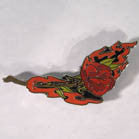 FLAMING ROSE HAT / JACKET PIN (Sold by the piece)