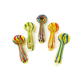 3" Hand Pipe Silver Fumed Glass and Color Line