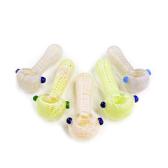 4.5" Slime Color Bubble Trap Net Art Hand Pipe Spoon