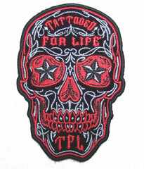 DAY OF THE DEAD MENS 4 IN EMBROIDERED PATCH (sold by the piece )