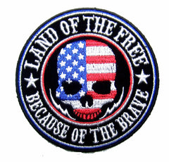 LAND OF THE FREE 4 IN EMBROIDERED PATCH (sold by the piece )