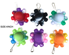 4" OCTOPUS KEYCHAIN REVERSIBLE BUBBLE POP IT SILICONE STRESS RELIEVER TOY (sold by the piece or dozen))