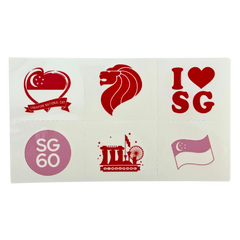 SG60 Singapore Theme Tattoo Sticker