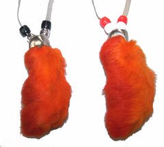 RABBIT FOOT WITH SUEDE LEATHER NECKLACE STRAP ( sold by the piece or dozen )