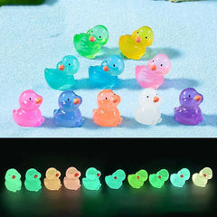 10pcs/Set Luminous Mini Animals Trees Micro Landscape Ornament Outdoor Glowing Miniature Statue Potted Garden Home Decoration
