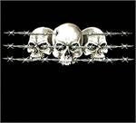 SKULL & BARB WIRE SHORT SLEEVE TEE-SHIRT ( sold by the piece )