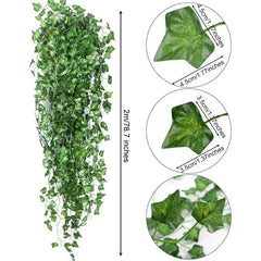 1607BA 1Pcs 210Cm Green Silk Artificial Hanging Christmas Garland Plants Vine Leaves Diy Home Wedding Party Bathroom Garden Decoration - WHOLESALE USA SUPPLY