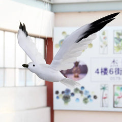 1707BA 1pc Simulated Feather Seagulls Bird Artificial Flying Bird Figurines for Home Garden Decor Party Hanging Ornament with Fish Line - WHOLESALE USA SUPPLY