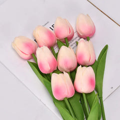 1607BA Tulip Flower Artificial Tulip Bouquet 3/5pcs PE Foam Fake Flower Wedding Decoration Home Garden Bouquet Decoration Gift