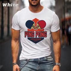 New Summer Men's Pingpong Pattern Sports T-shirt 3D Printing Table Tennis Tee Tops Casual Round Neck Short-sleeved Funny Tshirts