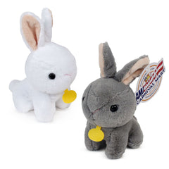 Plush Gray And White Bunny Assortment 4.75" (DZ)