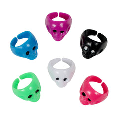 Child Size Plastic Skull Ring Assortment (144 PACK)