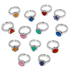 Child Size Silver Plated Plastic Movie Star Ring Assortment (144 PACK)