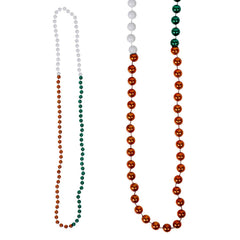 Beads - Segmented Green/White/Orange Round 10mm 48" (DZ)