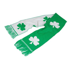 Green and White Shamrock Scarf 48" (EACH)