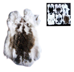 NATURAL SPOTTED RABBIT SKIN PELT (Sold by the piece OR dozen )
